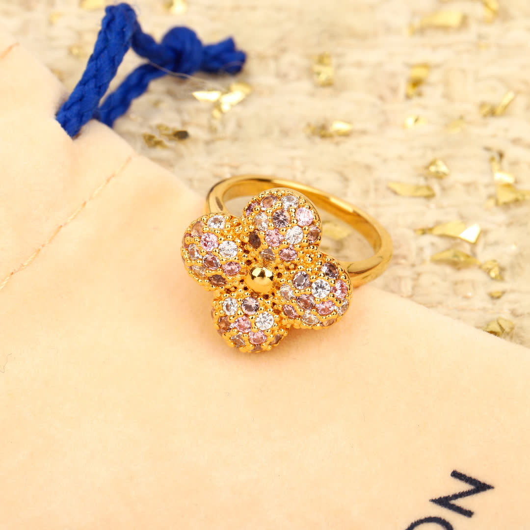 Louis Vuitton Gold Ring with Diamonds